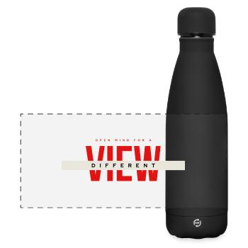 Andere Denkweise betrachten - Matte Panorama Isolierflasche 500 ml - Schwarz - Vorne
