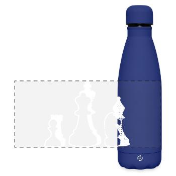 Chess pieces - Matte Panoramic Thermal Bottle 500 ml - dark blue  - Front