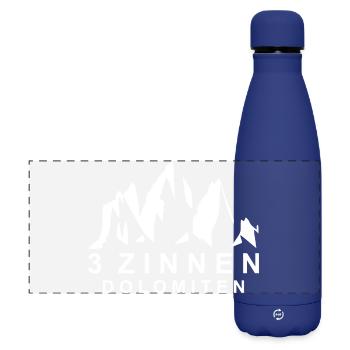 Drei Zinnen Dolomiten - Matte Panorama Isolierflasche 500 ml - Dunkelblau  - Vorne