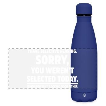 J’ai sélectif entendre humour sarcastique drôle - Gourde isotherme panoramique mate 500 ml - bleu foncé  - Devant