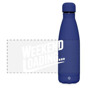 Wochenende wird geladen - Matte Panorama Isolierflasche 500 ml - Dunkelblau  - Vorne