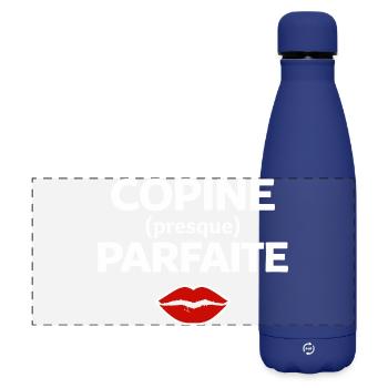 Perfekte Freundin, Humor, Geschenkidee, Frau - Matte Panorama Isolierflasche 500 ml - Dunkelblau  - Vorne