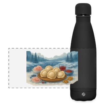 Rezepte des Weiten Nordes - Matte Panorama Isolierflasche 500 ml - Schwarz - Vorne