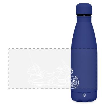 Moto Gold Wing - Gourde isotherme panoramique mate 500 ml - bleu foncé  - Devant