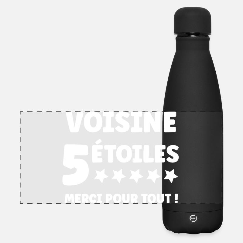 Nachbar - Matte Panorama Isolierflasche 500 ml - Schwarz