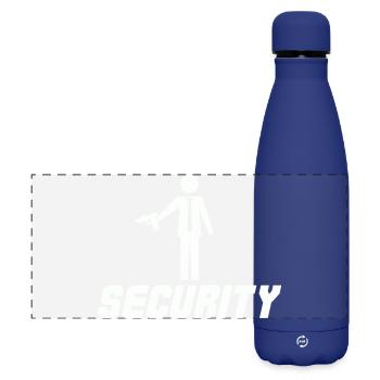 Security mit Waffe - Matte Panorama Isolierflasche 500 ml - Dunkelblau  - Vorne