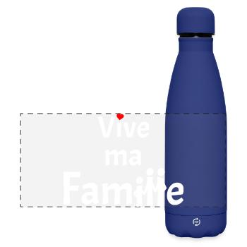 VIVE MA FAMILLE ! - Gourde isotherme panoramique mate 500 ml - bleu foncé  - Devant