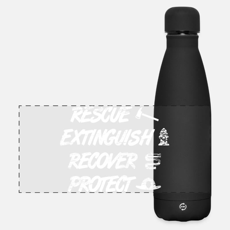 Feuerwehrmann Spruch - Matte Panorama Isolierflasche 500 ml - Schwarz