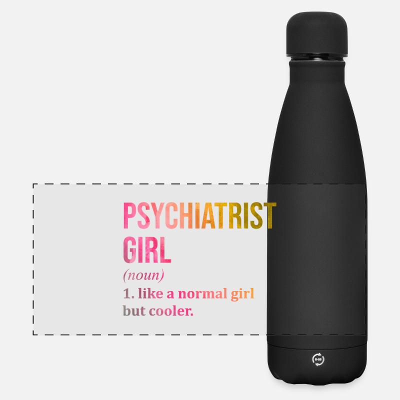 Psychiatry - Matte Panoramic Thermal Bottle 500 ml - black