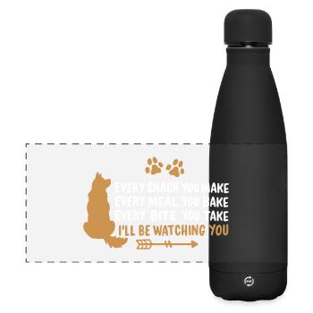 Hundeliebhaber Hundebesitzer - Matte Panorama Isolierflasche 500 ml - Schwarz - Vorne