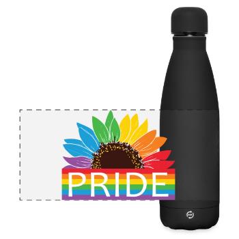 Fierté Tournesol Arc-en-ciel - Gourde isotherme panoramique mate 500 ml - noir - Devant