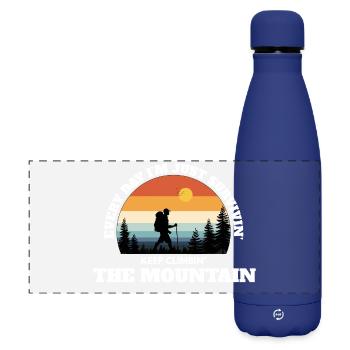 Keep Climbing The Mountain – Deep Adventure Sunset - Matte Panoramic Thermal Bottle 500 ml - dark blue  - Front