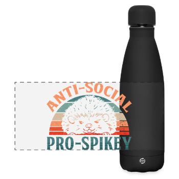 Igel Tag Hedgehog Day - Matte Panorama Isolierflasche 500 ml - Schwarz - Vorne