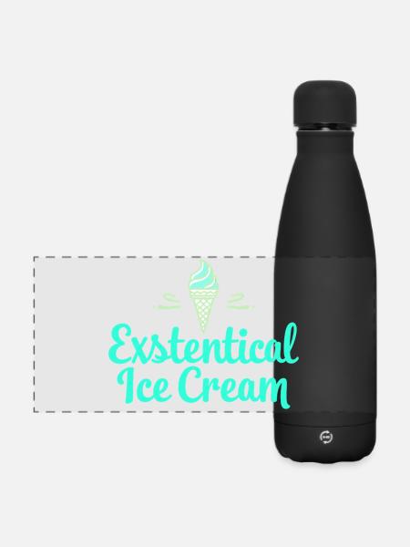 Existenzielle Eiscreme Lustiger Spruch Eis Waffel - Matte Panorama Isolierflasche 500 ml - Schwarz