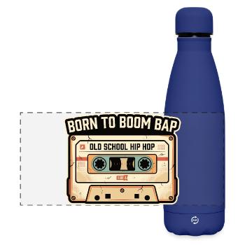 Design rétro de cassettes hip-hop old school - Gourde isotherme panoramique mate 500 ml - bleu foncé  - Devant
