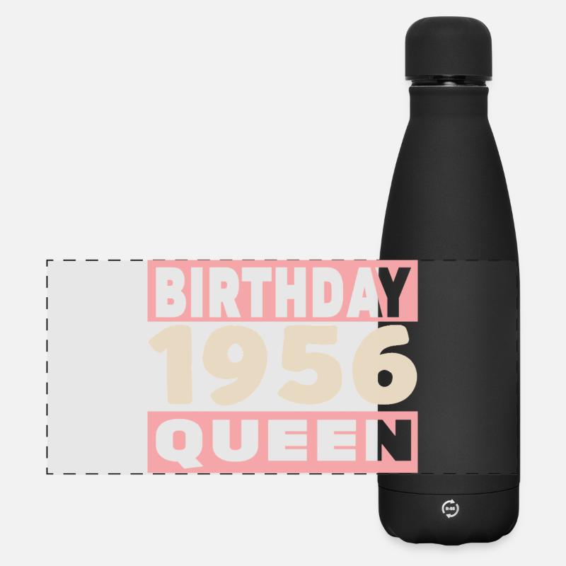 Biker 70 years old 1956 Anniversary - Matte Panoramic Thermal Bottle 500 ml - black