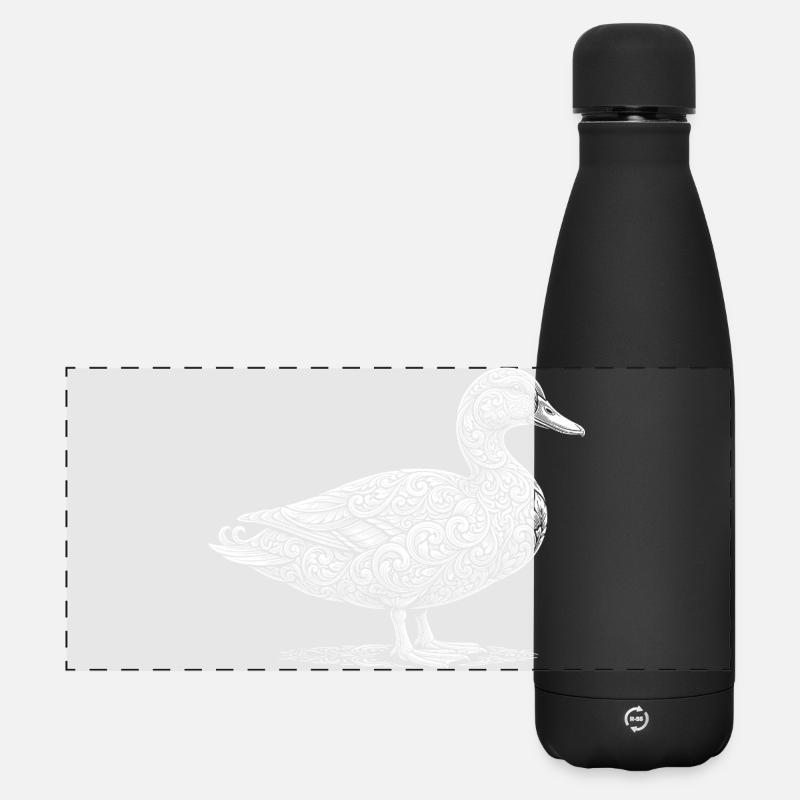 Ente - Matte Panorama Isolierflasche 500 ml - Schwarz