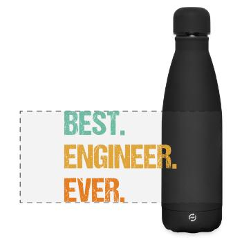 Bester Ingenieur aller Zeiten Inspirierendes Zitat - Matte Panorama Isolierflasche 500 ml - Schwarz - Vorne