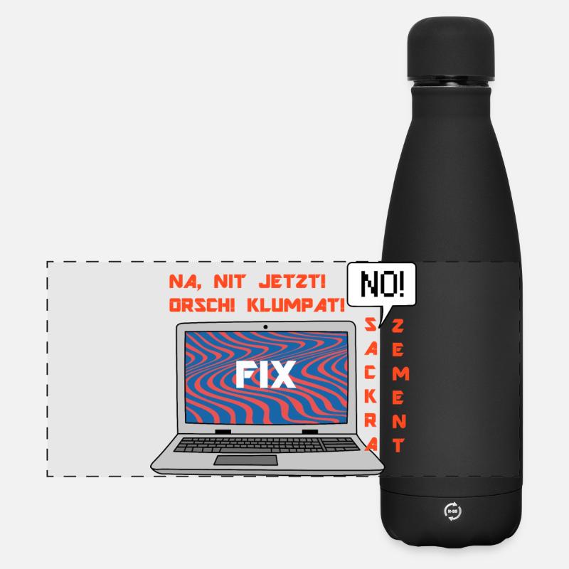 No picture 🤬 Klumpat! Retro Computer Humor Design - Matte Panoramic Thermal Bottle 500 ml - black