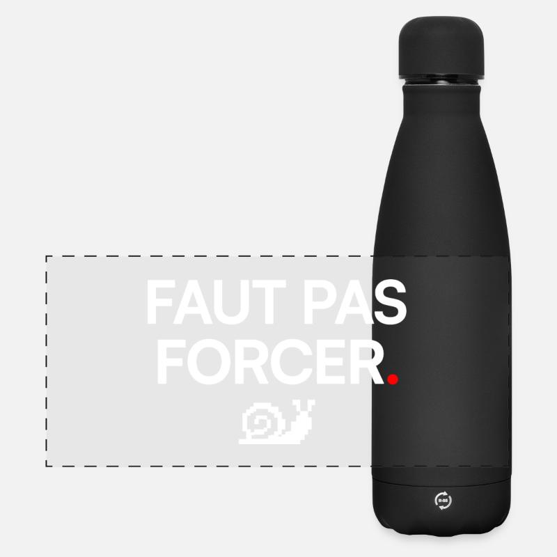 DON'T FORCE IT | Lazy humour - Matte Panoramic Thermal Bottle 500 ml - black