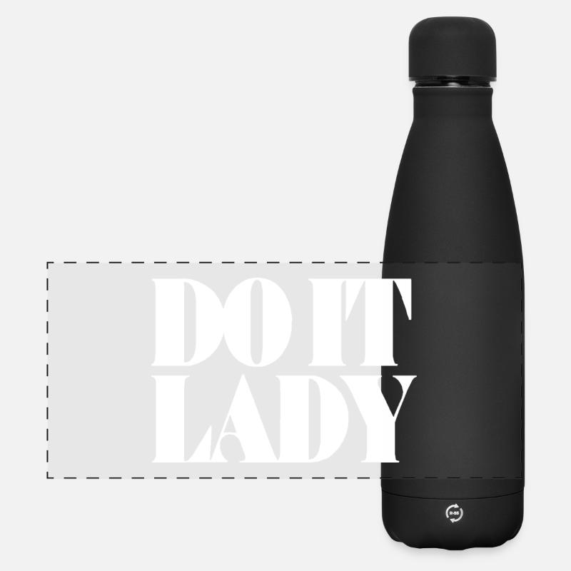do it lady - weiß - Matte Panorama Isolierflasche 500 ml - Schwarz