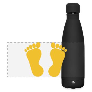 Fuß gelbe Füße Fußpflege Podologie - Matte Panorama Isolierflasche 500 ml - Schwarz - Vorne