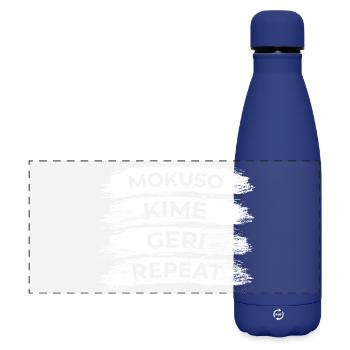 Mokuso Kime Geri Wiederholen - Matte Panorama Isolierflasche 500 ml - Dunkelblau  - Vorne