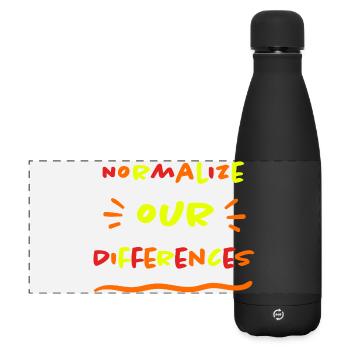 Normalisez nos différences - Inclusion - néon - Gourde isotherme panoramique mate 500 ml - noir - Devant