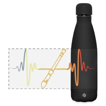 Flûte rétro - Gourde isotherme panoramique mate 500 ml - noir - Devant
