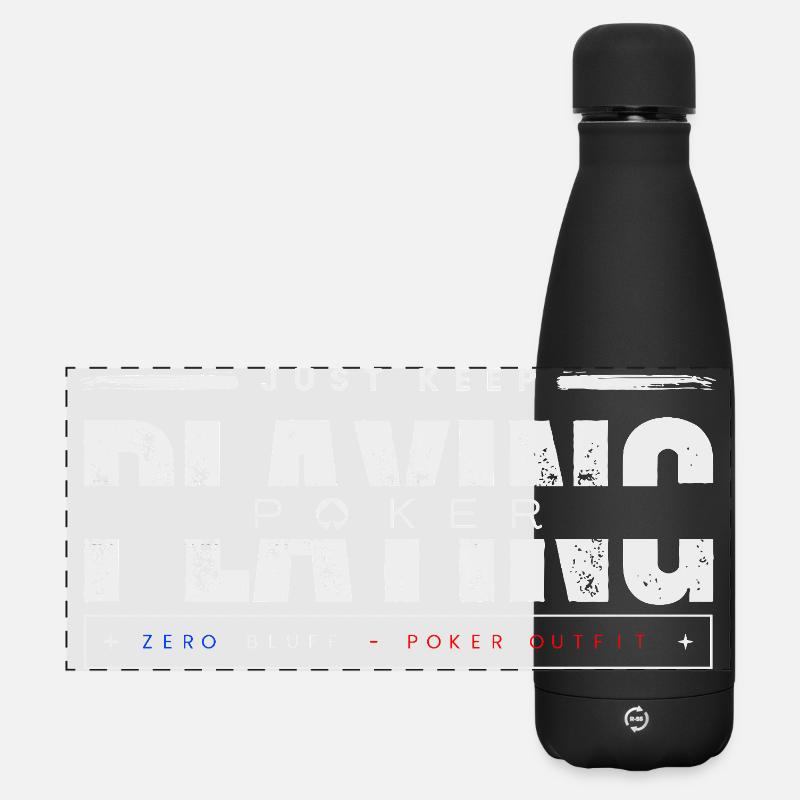 keep playing white-poker - Matte Panoramic Thermal Bottle 500 ml - black