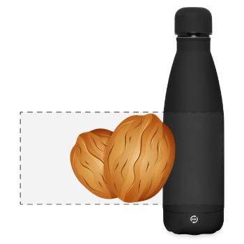 zwei schöne leuchtende Walnüsse - Matte Panorama Isolierflasche 500 ml - Schwarz - Vorne