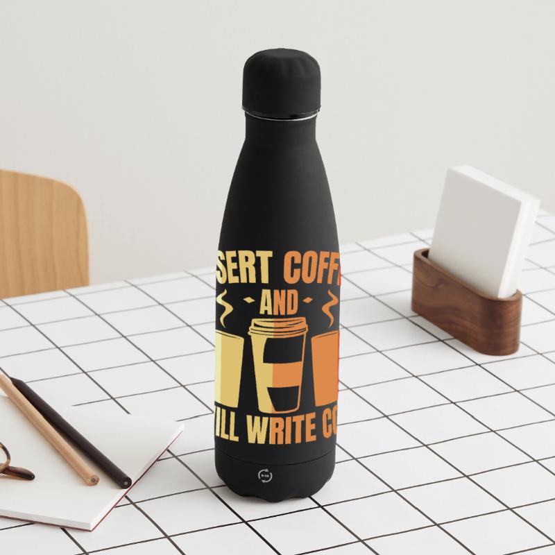 Insert Coffee And I Will Write Code Matte Panoramic Thermal Bottle 500 ml