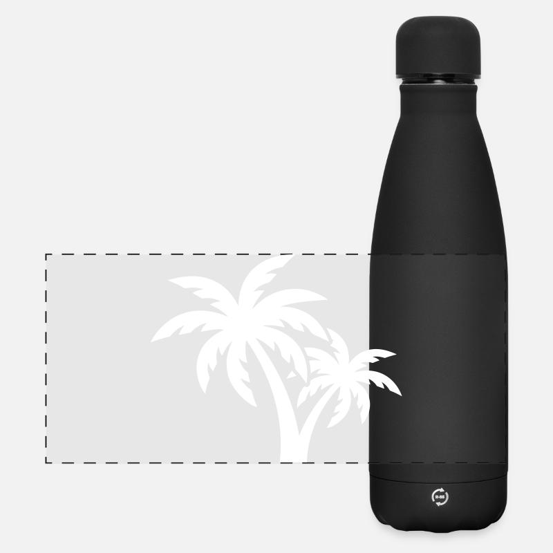 Plage symbole de Palm Tree - Gourde isotherme panoramique mate 500 ml - noir