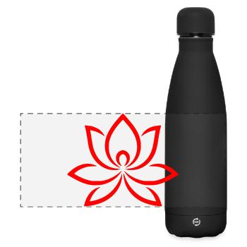 Cadeau de design floral pour les amoureux de la nature - Gourde isotherme panoramique mate 500 ml - noir - Devant