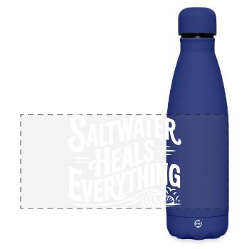 Saltwater Heals Everything - Matte Panoramic Thermal Bottle 500 ml - dark blue  - Front