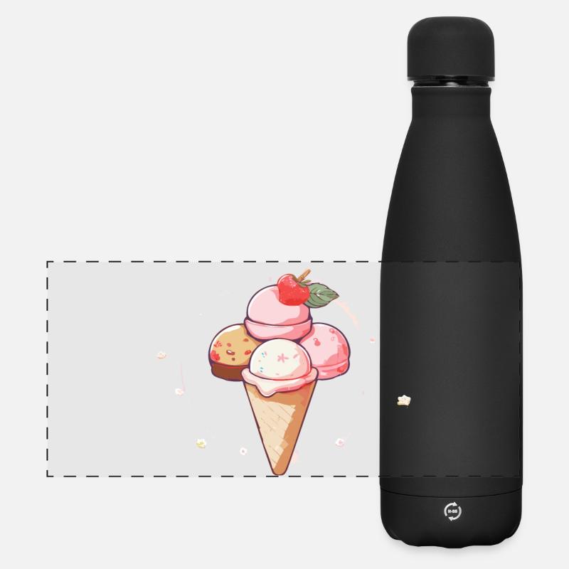 IceCream - Matte Panorama Isolierflasche 500 ml - Schwarz
