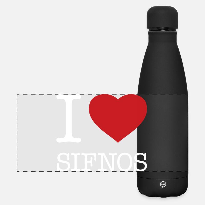 I LOVE SIFNOS - Matte Panoramic Thermal Bottle 500 ml - black