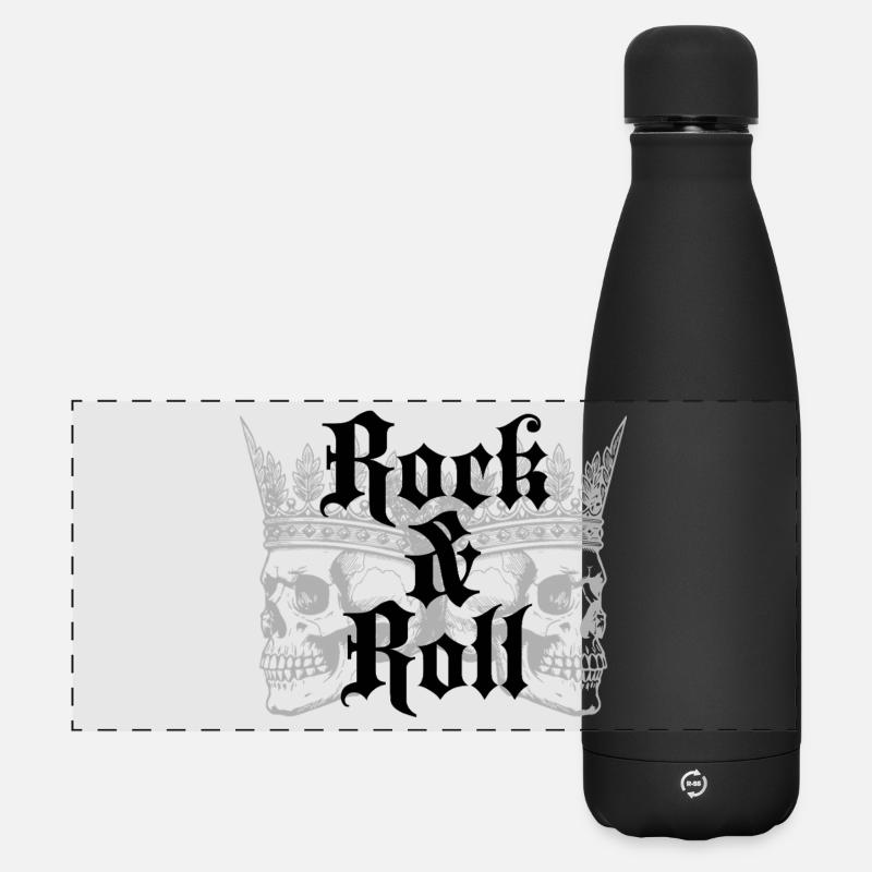 Rock and Roll Crown Skulls - Matte Panoramic Thermal Bottle 500 ml - black