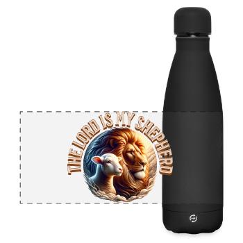 Force du troupeau de lions et de moutons - Gourde isotherme panoramique mate 500 ml - noir - Devant