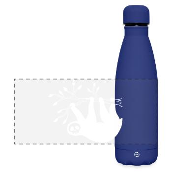 Tête de mort paresseux blanc - Gourde isotherme panoramique mate 500 ml - bleu foncé  - Devant