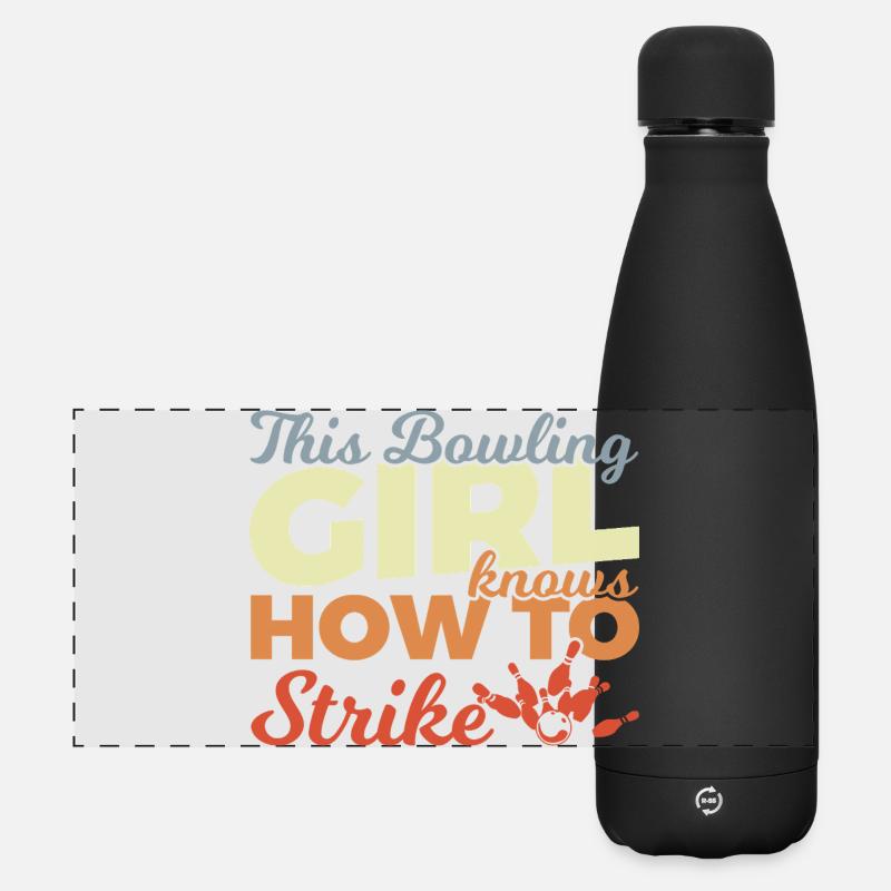 Fille de bowling - Gourde isotherme panoramique mate 500 ml - noir