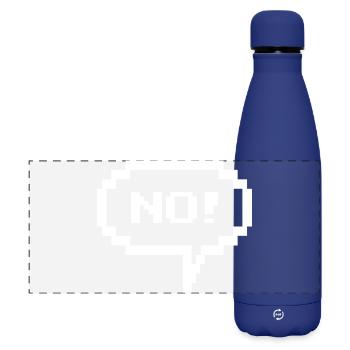 Pixel speech bubble "No!" - Matte Panoramic Thermal Bottle 500 ml - dark blue  - Front