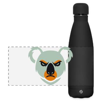 Wütender Koala Blick - Matte Panorama Isolierflasche 500 ml - Schwarz - Vorne