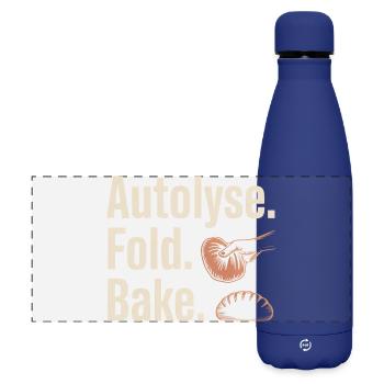 Art du pain autolyse plié - Gourde isotherme panoramique mate 500 ml - bleu foncé  - Devant