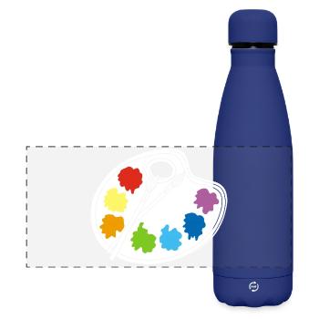 Artist (white) - Matte Panoramic Thermal Bottle 500 ml - dark blue  - Front