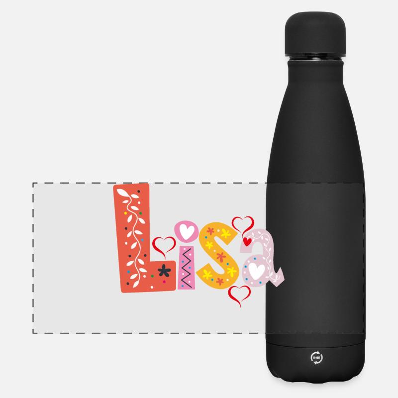 Personalized Lisa Name - Matte Panoramic Thermal Bottle 500 ml - black