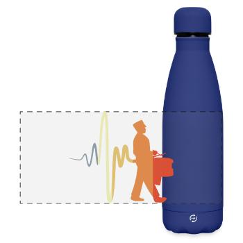 Tambour de marche - Gourde isotherme panoramique mate 500 ml - bleu foncé  - Devant