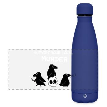 Support your local murder - Matte Panoramic Thermal Bottle 500 ml - dark blue  - Front