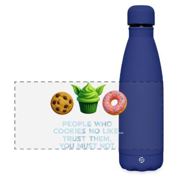 Chemise à muffins drôle Cookie Donut pour les amateurs de sucreries - Gourde isotherme panoramique mate 500 ml - bleu foncé  - Devant