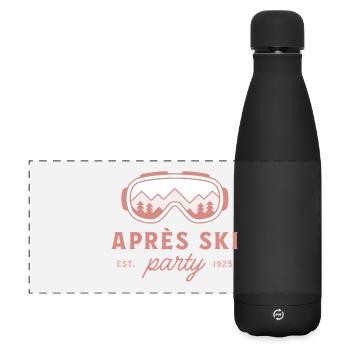 Soirée après ski ski soirée filles esthétique rose - Gourde isotherme panoramique mate 500 ml - noir - Devant